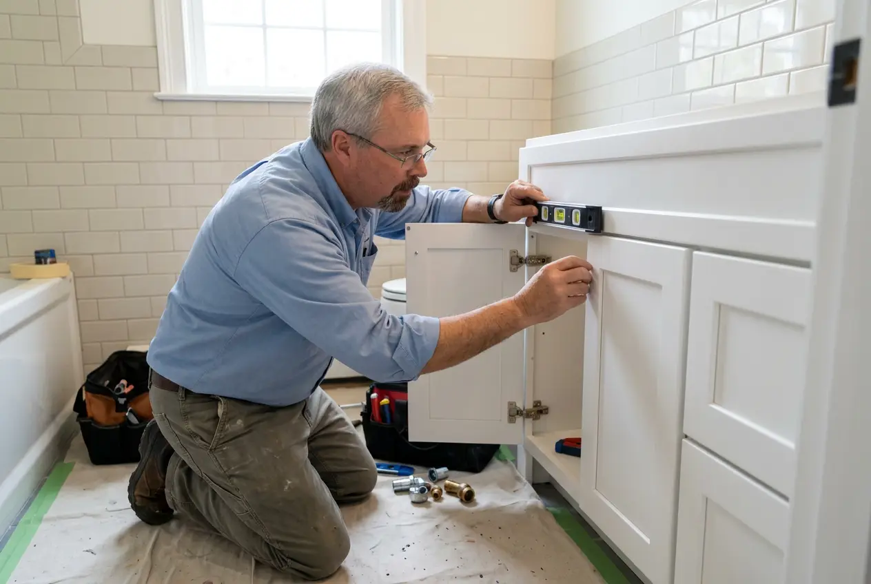 Installing a shaker style bathroom vanity